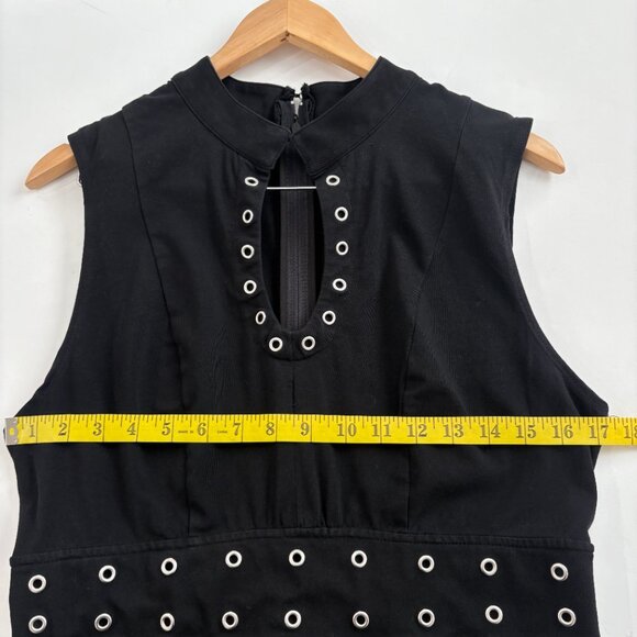 Tripp NYC Goth Black Asymmetrical Hem Dress Sz XL Eyelet Waist Sleeveless Witchy - Picture 8 of 10